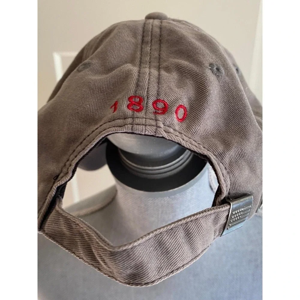 U.S Polo Hat Ball Cap Adjustable Grey Plaid Distressed Cotton Embroidered